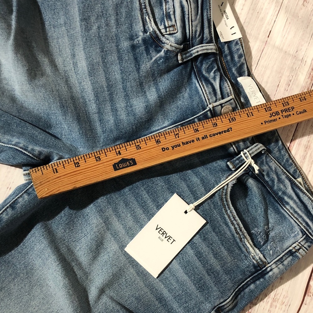VERVET Women's mid-rise stretch Straight Leg Jeans - Dark Blue 32 Melissa NWT - Picture 12 of 15